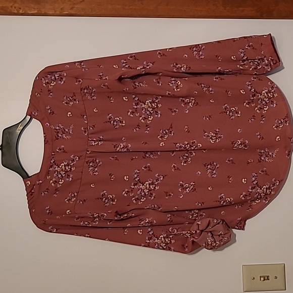 41 Hawthorne dark terra cotta floral blouse SZ S - Picture 6 of 7